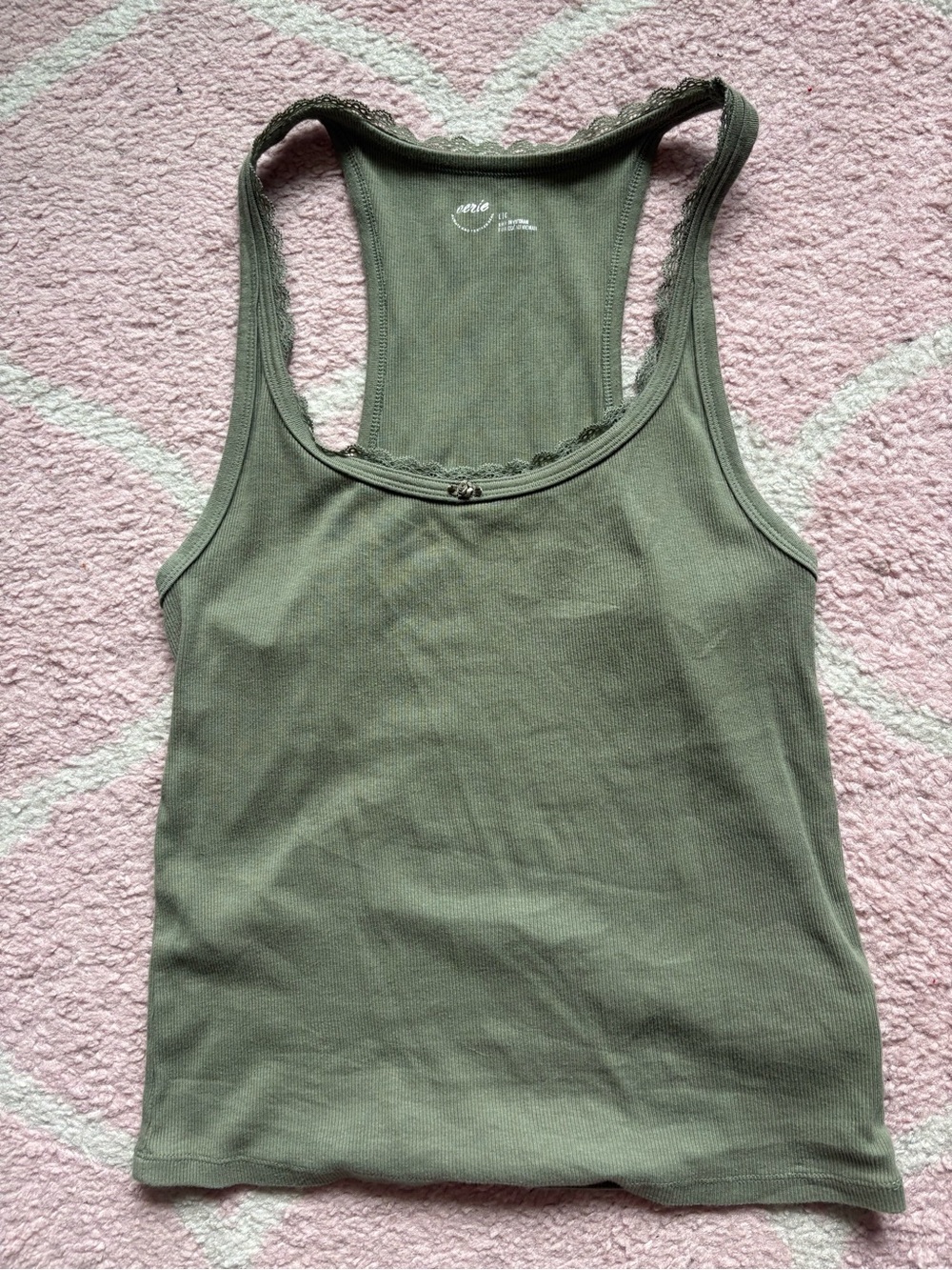aerie Olive Ribbed Racerback Tank